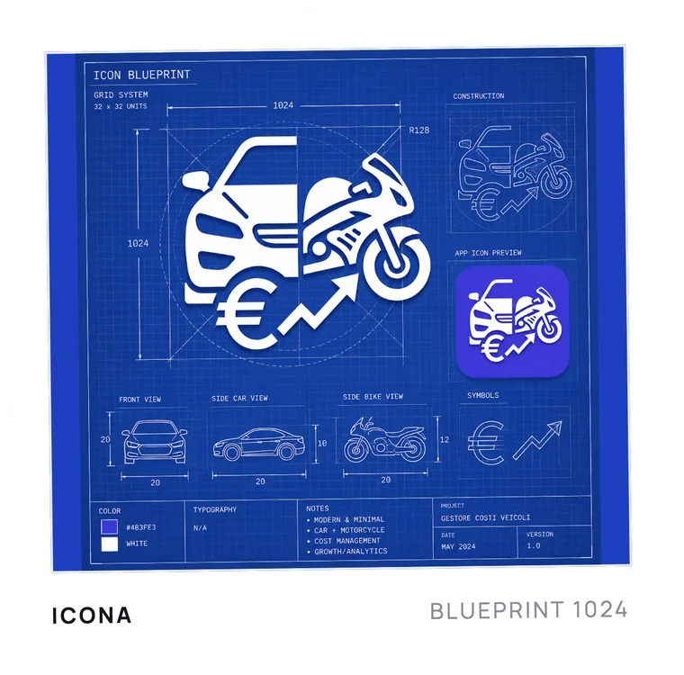 Blueprint dell'icona di Gestore Costi Veicoli