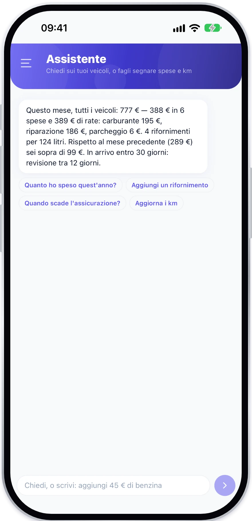 Assistente di Gestore Costi Veicoli